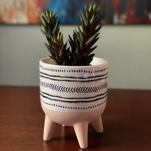 Mid-Mod Boho Geometric Ceramic Planter / Plant Pot